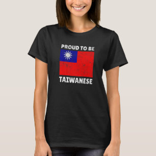 T-shirt Taïwan Drapeau Fière Amour du Coeur Vintage