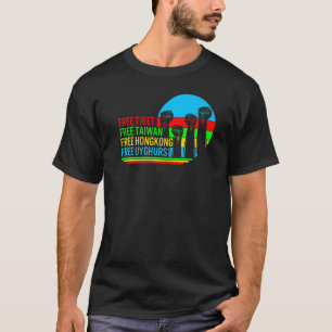 T-shirt Taïwan Free Tibet Protest Poing Soutien Chinois Ta