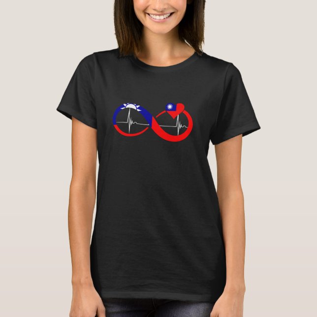 T-shirt Taiwan Infinity Heart Taiwanese Pride Heartbeat EK (Devant)