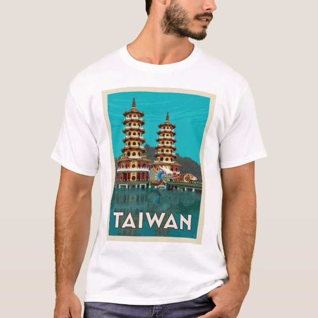 T-shirt Taïwan | Pagode Du Dragon Et Du Tigre (Devant)
