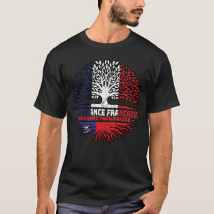 T-shirt Taïwanais Taïwan Français France Arbre Drapeau