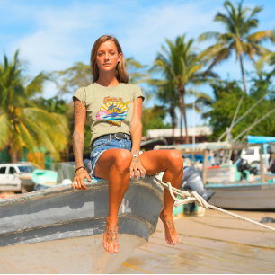 T-shirt Takin It Easy Retro Beach Vintage Été Graphisme