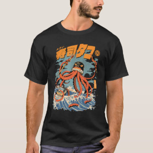 T-shirt Tako Sushi Attaque Pieuvre Kaiju Fruits de Mer Cal