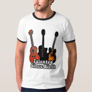 T-shirt Talentueux depuis la naissance. Guitares colorées