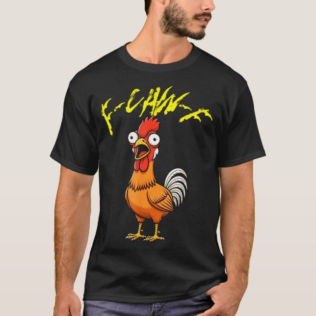 T-shirt Talking Funny Chicken  (Devant)