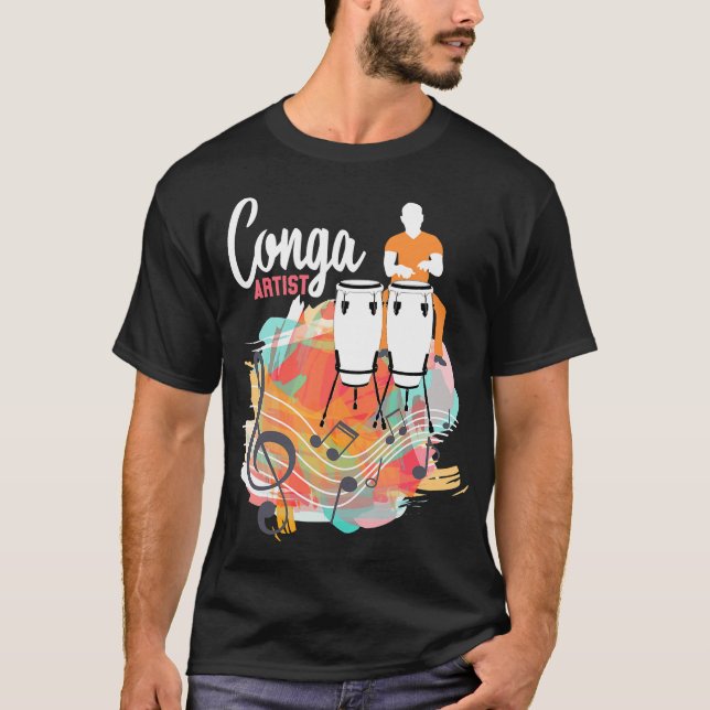 T-shirt tambour Conga Cuba Musique tumbadora Drumm (Devant)