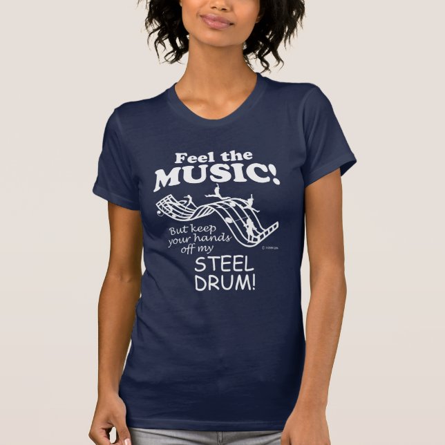 T-shirt Tambour En Acier Ressentez La Musique (Devant)