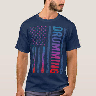 T-shirt Tambours à tambours à tambour à drapeau rayonnant