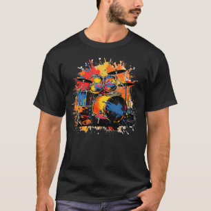 T-shirt Tambours Colorés Pour Grand Batteur