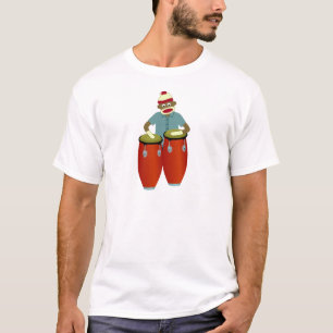 T-shirt Tambours de Conga de singe de chaussette