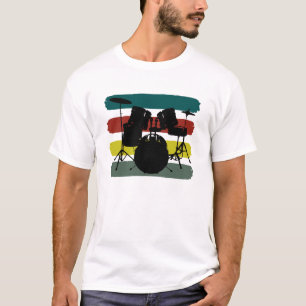 T-shirt Tambours et rétro chemise de modèle de couleurs 
