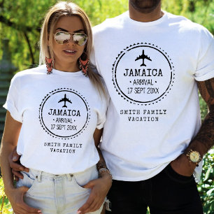 T-shirt Tampon de passeport Jamaïque Famille Vacances