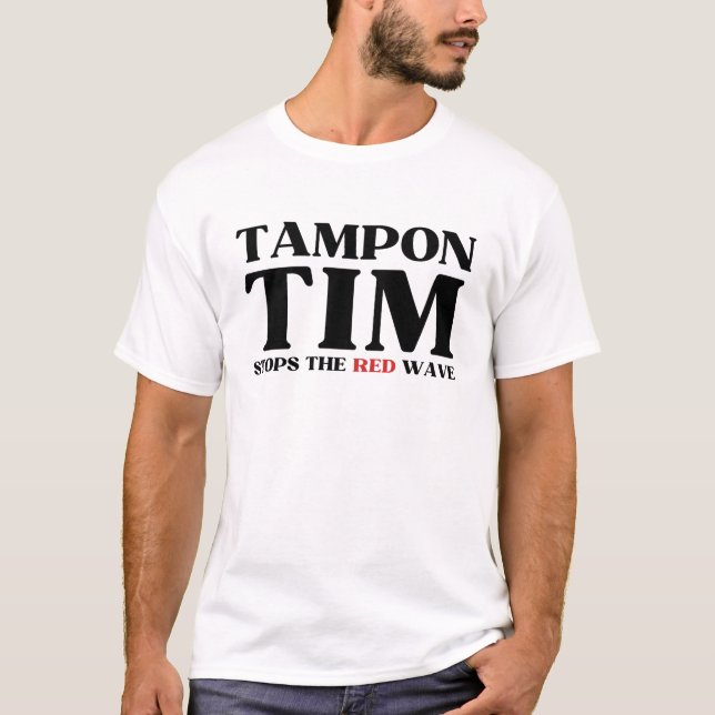 T-shirt Tampon Tim Arrêtera Le Red Wave-Tim Walz 2024 (Devant)