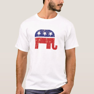 T-shirt Tan affligé par éléphant original républicain