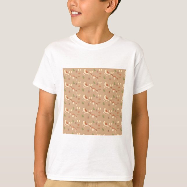 T-shirt Tan forest wildlife nature print (Devant)