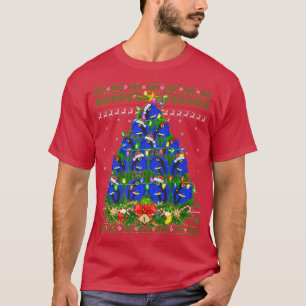 T-shirt Tang Fish Xmas Lighting Tree Père Noël Tang Ugly C