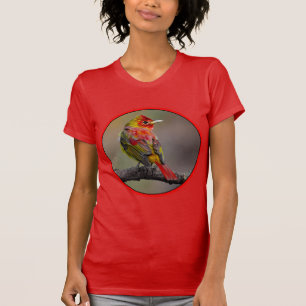 T-shirt Tangara écarlate en mue - Photographie originale