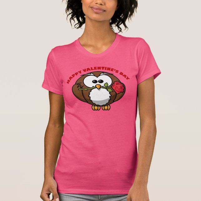 T-shirt Tango heureux du hibou de Valentine (Devant)