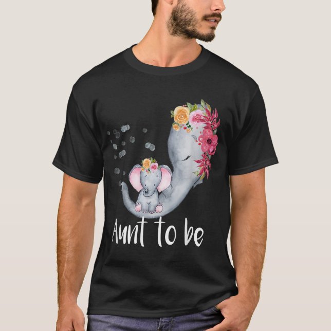 T-shirt Tante À Être Baby shower Éléphant Pour Fille Flora (Devant)