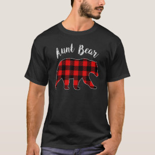 T-shirt Tante Bear Buffalo Plaid Correspondant Groupe Fami