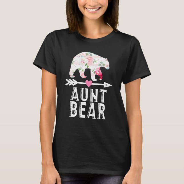 T-shirt tante Bear Maman Grand-mère Floral Bonne fête des  (Devant)