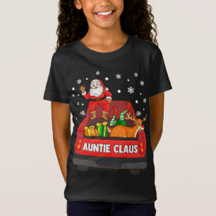 T-Shirt Tante Claus Camion Rouge Père Noël Reindeer Elf Ch