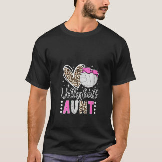 T-shirt Tante Coeur D'Une Tante De Volley-Ball
