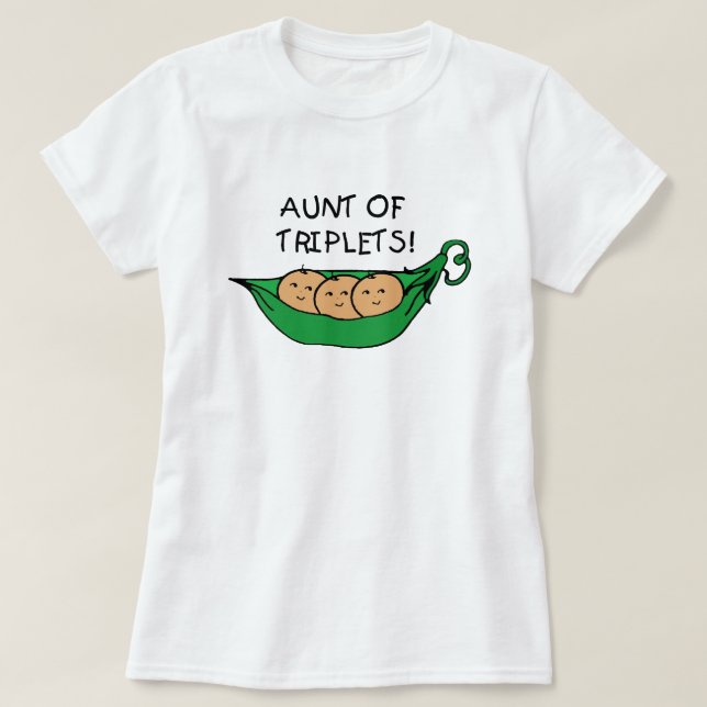 T-shirt Tante de cosse de triplets (Design devant)