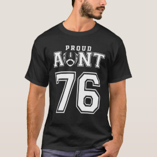 T-shirt Tante de football Fière personnalisée Numéro 76 Pe