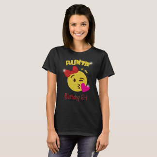 T-shirt Tante de la fête d'anniversaire d'Emoji de fille