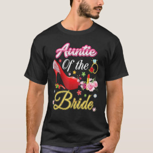 T-shirt Tante De La Mariée Joyeuse Mariage Flower Rose Cha