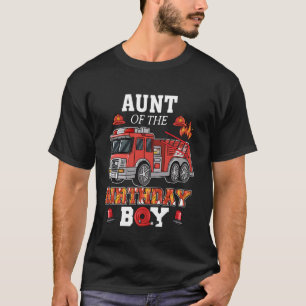 T-shirt Tante De L'Anniversaire Boy Firetruck Firefighter