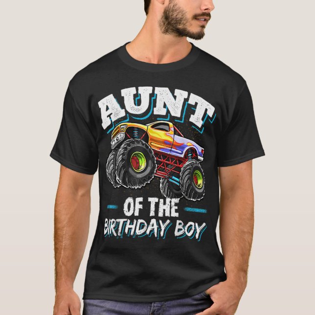 T-shirt Tante de l'anniversaire Boy Monster Camion Anniver (Devant)