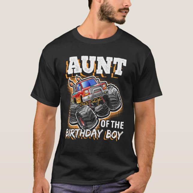 T-shirt Tante de l'anniversaire Boy Monster Camion Anniver (Devant)