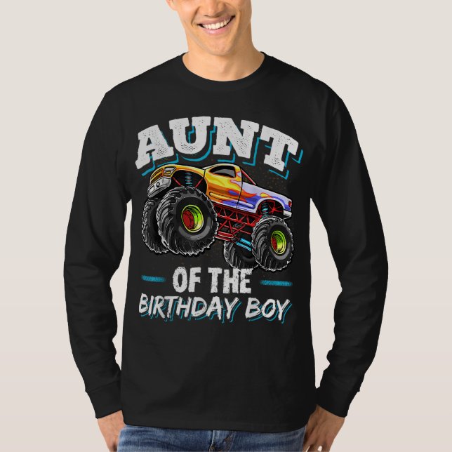 T-shirt Tante de l'anniversaire Boy Monster Camion Anniver (Devant)