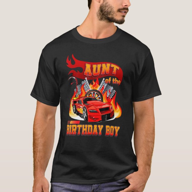 T-shirt Tante De L'Anniversaire Boy Racing Voiture Anniver (Devant)