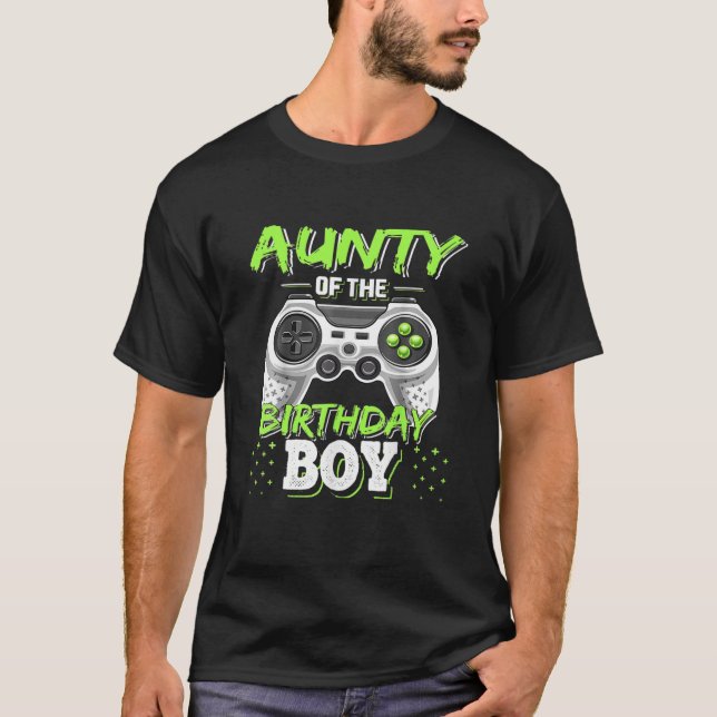 T-shirt Tante De L'Anniversaire Garçon Correspondant Vidéo (Devant)