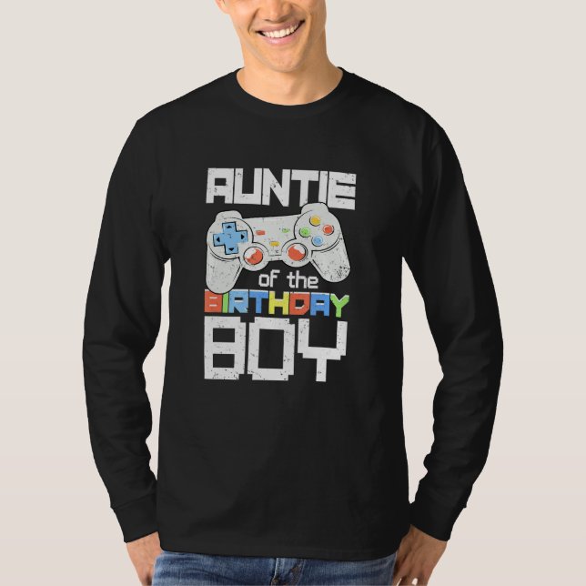 T-shirt Tante De L'Anniversaire Garçon Correspondant Vidéo (Devant)