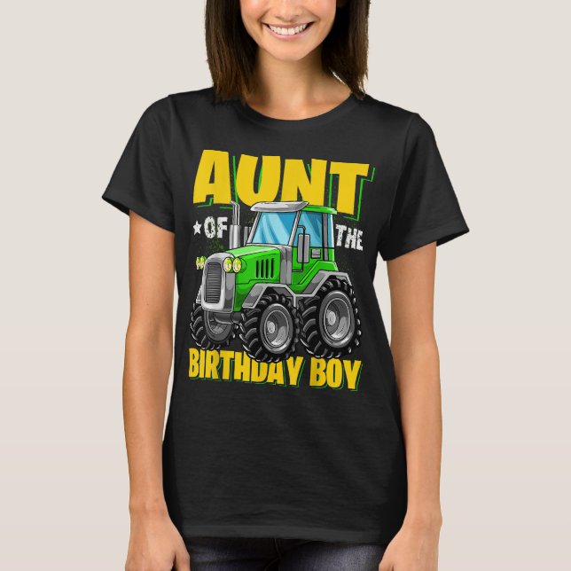 T-shirt Tante de l'anniversaire garçon jumelé famille Trac (Devant)