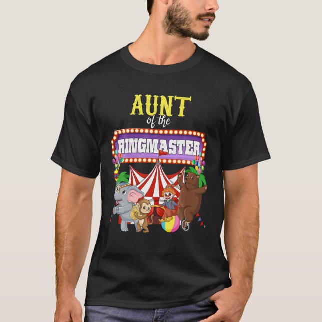 T-shirt Tante De L'Anniversaire Ringmaster Kids Circus Par (Devant)