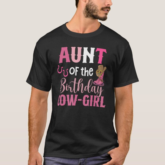T-shirt Tante De L'Anniversaire Vache Rodéo Fille Cowgirl  (Devant)