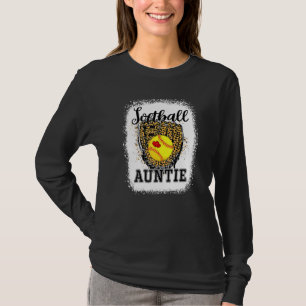 T-shirt Tante de softball bleu Tante de Jour de Leopard