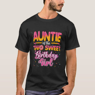 T-shirt Tante Des Deux Douces Fille Anniversaire Donut 2Nd