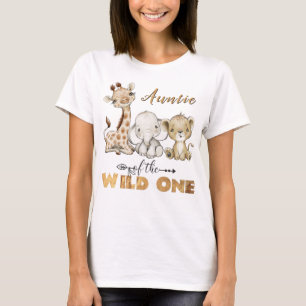 T-shirt Tante du Wild One Gold Foil 1er anniversaire
