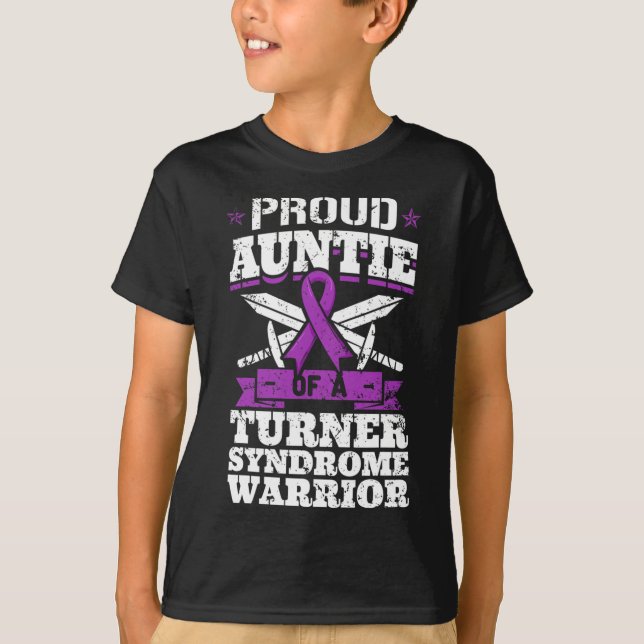 T-shirt Tante D'Un Guerrier Du Syndrome De Turner Ts Sensi (Devant)