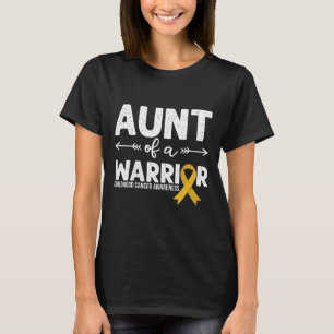 T-shirt Tante D'Un Guerrier - Ruban D'Or Cancer De L'Enfan