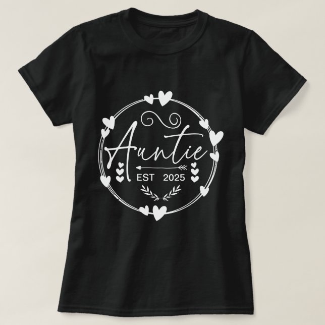 T-shirt Tante Est 2025 Faire-part bébé Tante Humour (Design devant)
