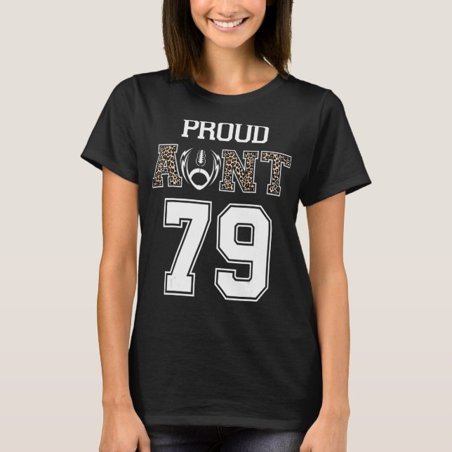 T-shirt Tante Fier de Football Numéro 79 Personnalisée (Devant)