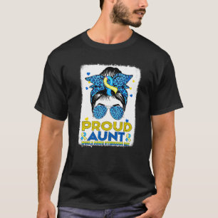 T-shirt Tante fière Bun Messy Lunettes de léopard Sensibil