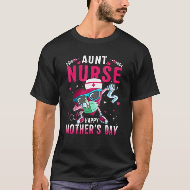 T-shirt Tante Infirmière Joyeuse Fête des Mères Infirmière (Devant)